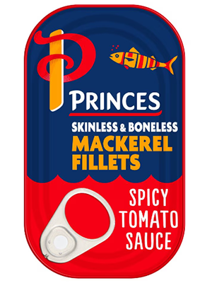 Princes Skinless Mackerel Fillets Spicy Tomato 125g