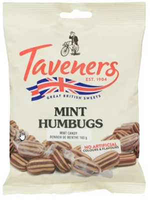 Taveners Mint Humbugs 200g